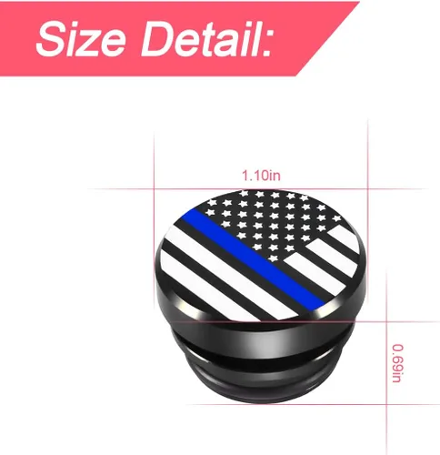 Vista 2 de Cubierta de enchufe para encendedor de cigarrillos, aluminio con bandera estadounidense, decoración interior del automóvil, a prueba de polvo