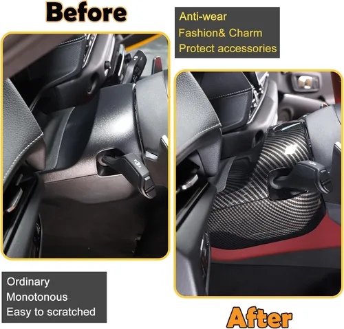 Vista 2 de Kit de moldura de cubierta de columna de dirección compatible con Toyota Supra GR A90 A91 MK5 2019-2022, accesorios de cubierta de base de volante