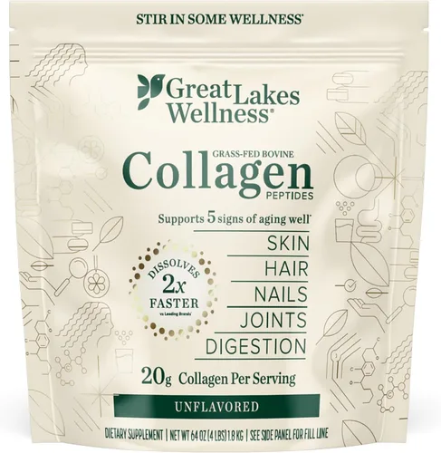 Vista 10 de Great Lakes Wellness Polvo de Péptidos de Colágeno para Piel, Cabello, Uñas, Articulaciones y Digestión - Sin Sabor - Disolución Rápida Hidrolizado