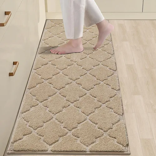 Vista 58 de COSY HOMEER Alfombras suaves de cocina [2 piezas] para el frente del fregadero súper absorbentes, tapetes y tapetes de cocina de 20 x 30 pulgadas/20