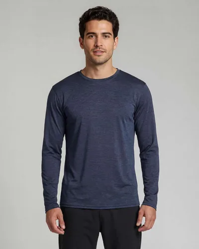 Vista 69 de Real Essentials Paquete de 4 unidades: camiseta de manga larga para hombre Dry Fit, disipa la humedad, protección solar FPU 50+ contra rayos