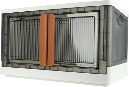 Vista 14 de Armario de almacenamiento con tapas, caja plegable, 8.4 galones (32L), con doble puerta y hebilla, plegable, debajo de la cama o uso de encimera