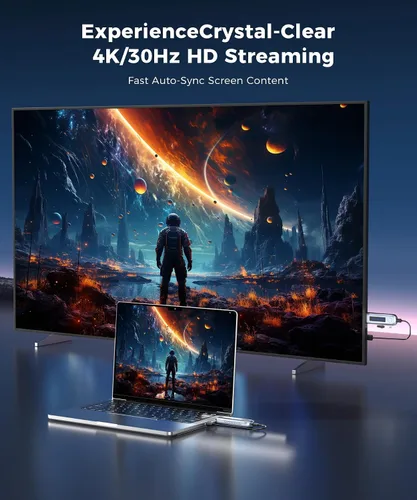 Vista 2 de Beyn Transmisor y receptor HDMI inalámbrico 4K, entrada y salida 4K, pantalla LED mejorada 2026, Plug and Play, extensor HDMI inalámbrico