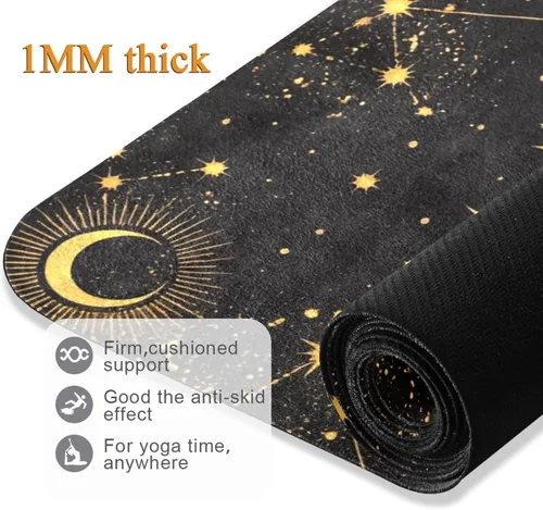 Vista 6 de Espacio Galaxy Constelación Yoga Mat Antideslizante Grueso Niños Eco Friendly Caucho Entrenamiento Plegable Yoga Mat Mujeres Ejercicio