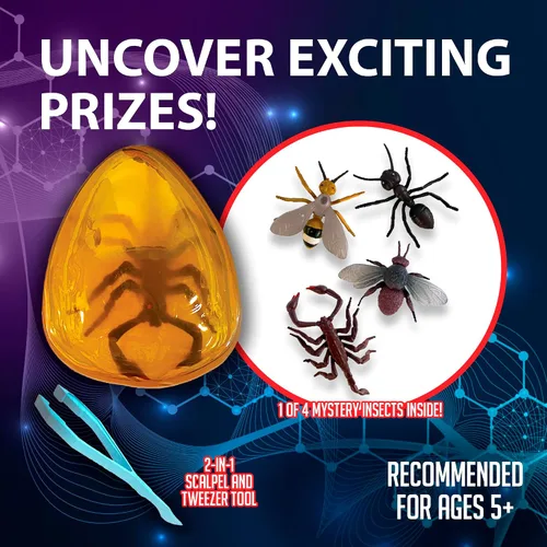 Vista 3 de Discover-It Kit de disección para niños, kit de laboratorio científico de ámbar sintético para aprender sobre insectos, juguetes científicos