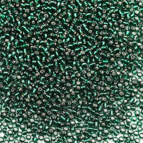 Vista 18 de Bala&Fillic Cuentas de cristal de tamaño 12/0, color verde militar, 0.079 pulgadas (0.079 in), cuentas de semillas con forro plateado transparente