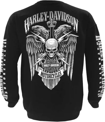 Vista 2 de Harley-Davidson Lightning Crest - Sudadera de forro polar para hombre, color negro, Negro
