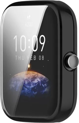 Vista 3 de Funda protectora de pantalla compatible con Amazfit Bip 3 Pro, accesorios para reloj inteligente, protección completa contra arañazos, TPU suave