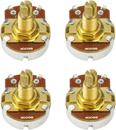 Vista 9 de FLEOR Potenciómetro cónico de audio con eje de 0.709 in, 4 piezas, tamaño completo, para guitarra, A250K
