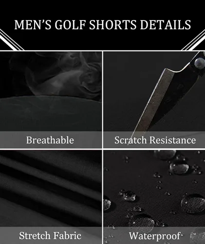 Vista 5 de Boyzn Pantalones cortos de golf con entrepierna de 9 pulgadas para hombre, pantalones cortos de vestir casuales para el trabajo, pantalones cortos