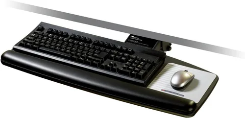Vista 11 de 3 M Knob Ajuste bandeja de teclado, estándar plataforma, Negro