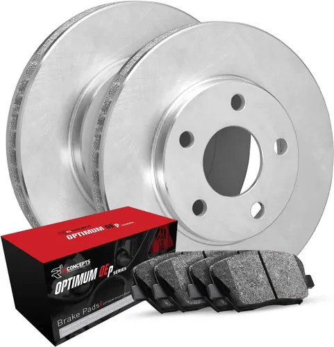 Vista 8 de R1 Concepts Kit de freno delantero para Audi Q3 2019-2021; Volkswagen Arteon 2019-2022; Volkswagen Tiguan 2018-2022 Rotores de freno en blanco