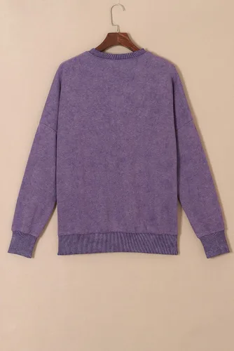 Vista 130 de SHEWIN Sudadera casual de manga larga con cuello redondo para mujer, ligera, holgada