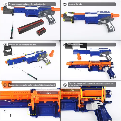 Vista 5 de WORKER Paratroops Short Dart Mod Kit para NERF N-Strike Exclusive Elite Alpha Trooper CS-12