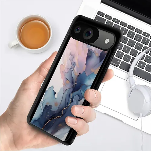 Vista 1125 de Compatible con Google Pixel 4A 5G Mobile Case Creative Acrylic Panel trasero Silicona Protección Grip especialmente diseñado para Google Pixel 4A 5G