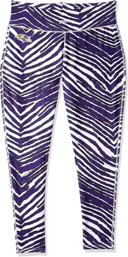 Vista 11 de Zubaz - Leggings con estampado de cebra para mujer con licencia oficial de la NFL, color del
