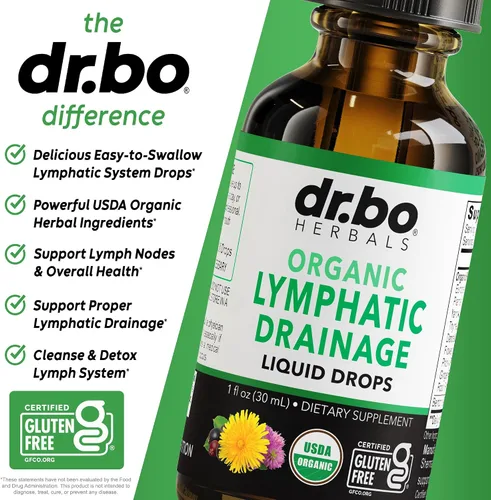 Vista 4 de Gotas de Suplementos de Drenaje Linfático - Gotas Líquidas Orgánicas de Apoyo Linfático para Limpieza con Equinácea, Suplemento de Apoyo del Sistema