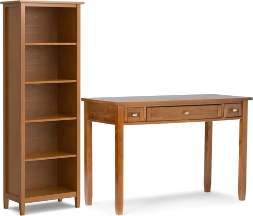 Vista 21 de SIMPLIHOME Warm Shaker - Juego de 2 piezas para oficina en casa, escritorio de madera maciza de 48 pulgadas Marrón castaño