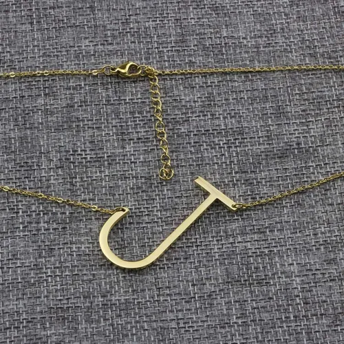 Vista 5 de Collar con inicial grande, dije de letra grande, regalo de cumpleaños, para mujer, hermana, esposa, amiga