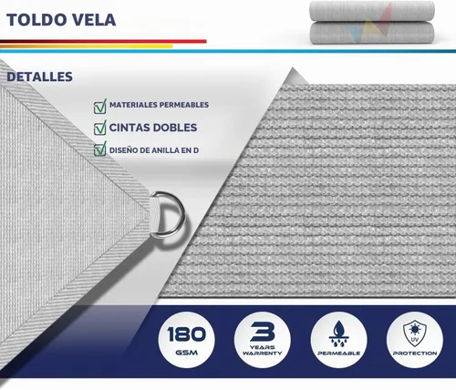 Vista 3 de Windscreen4less - Toldo rectangular de 16 x 20 pies para exteriores, bloquea los rayos ultravioleta, para patio trasero, porche, pérgola, terraza