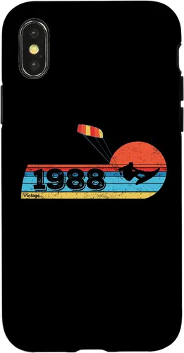 Vista 5 de Kitesurfer Kitesurfing Birthday Vintage 1988 Born Kitesurf Case for iPhone 16