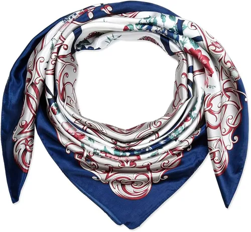 Vista 53 de corciova - Bufanda cuadrada grande para mujer, diadema sedosa para cabello rizado, lazo para dormir por la noche, bandana a la moda, 35 x 35