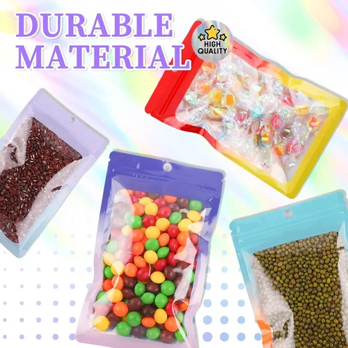 Vista 7 de 100 bolsas holográficas de tereftalato de polietileno, bolsas de papel de aluminio resellables a prueba de olores para pequeñas empresas
