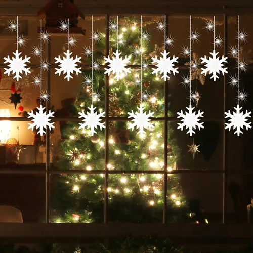 Vista 5 de LAMPHOME Luces de Navidad de carámbanos, 155 luces LED de 141 pulgadas conectables para el día de San Valentín, 10 gotas, 11 modos, cortina