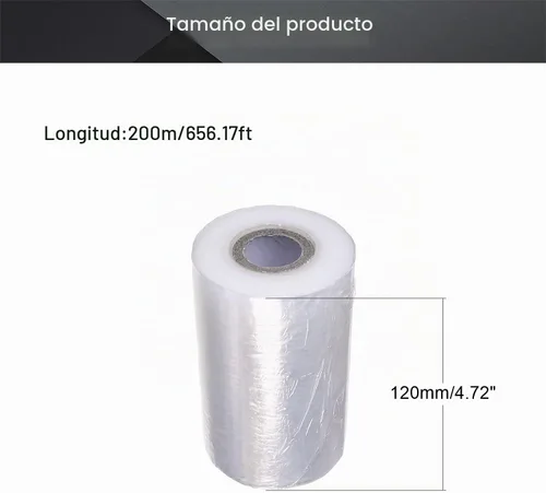 Vista 2 de Othmro Película elástica de 4.7 in x 656.2 ft, película elástica de plástico duradero, rollo de envoltura retráctil resistente para mudanzas