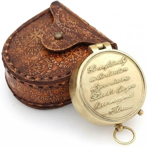Vista 14 de Compass Gift for Mom/Dad, Vintage Pocket Compass Engraved with Go Confidently Customized Gifts for Women/Men, Baptism 2026 Communion Christian