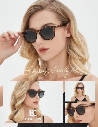 Vista 42 de Gafas de sol polarizadas para mujer con protección UV para mujer, a la moda, grandes sombras con marco de acetato BC2110
