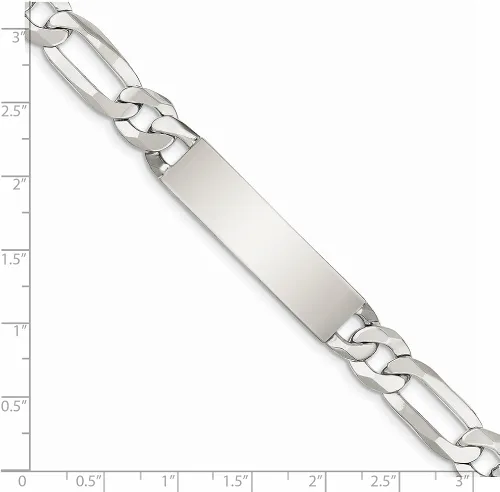 Vista 3 de Pulsera de identificación de plata de ley 925 sólida con cierre seguro de langosta 0394in Plata de ley