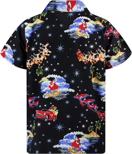 Vista 2 de KING KAMEHA - Camisas feas de Navidad para hombre, de manga corta con botones y estampado de pan de jengibre, estilo informal
