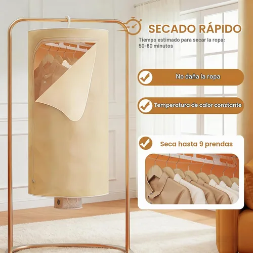 Vista 2 de Secador portátil multifuncional 3 en 1 para secadora de ropa, secadora de botas, con ajuste de tiempo, control remoto, lavandería, apartamentos, RV