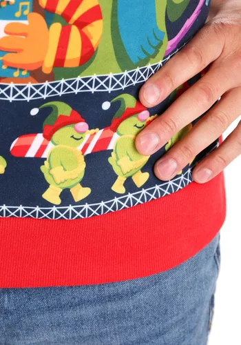 Vista 9 de FUN.COM Suéter feo de Navidad sublimado Fraggle Rock para adultos
