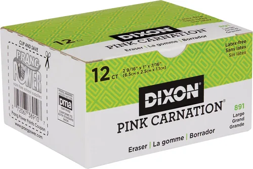 Vista 5 de Dixon Borradores de cuña de clavel rosa, grandes, rosa, 2.5 x 1 pulgada, paquete de 12 (38910)