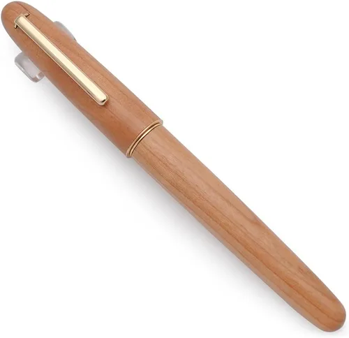 Vista 8 de JINHAO 9036 - Pluma estilográfica de madera natural hecha a mano (punta media de 0.028 in, madera de cerezo)
