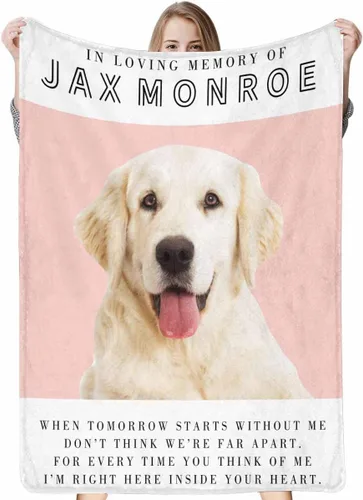 Vista 18 de Artsadd Manta conmemorativa personalizada con fotos para la pérdida de perros y gatos, manta conmemorativa personalizada, regalos de memoria amorosa