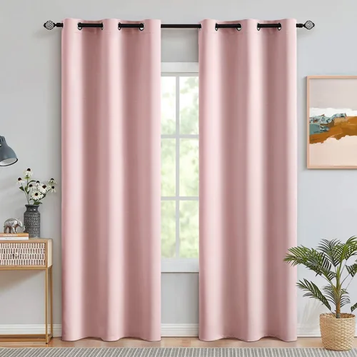 Vista 48 de MIULEE Cortinas opacas para dormitorio o sala de estar, juego de 2 paneles de cortina para ventana con aislamiento térmico y bloqueo de luz