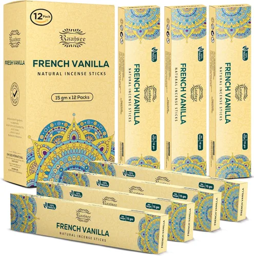Vista 13 de Raajsee Varitas de incienso (6.35 oz), 100% puras orgánicas y naturales, enrolladas a mano, sin productos químicos, perfectas para aromaterapia