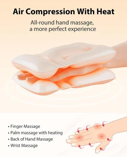 Vista 2 de CINCOM Masajeador de Manos Mejorado, Masajeador de Manos Inalámbrico con Calor y Compresión para Artritis, Túnel Carpiano y Articulaciones Rígidas