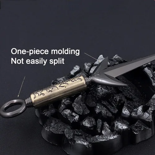 Vista 3 de FAYAIALO 9 pulgadas Minato Kunai Uzumaki Kakashi Namikaze kunai Metal Ninja Cosplay Modelo Llavero Colección