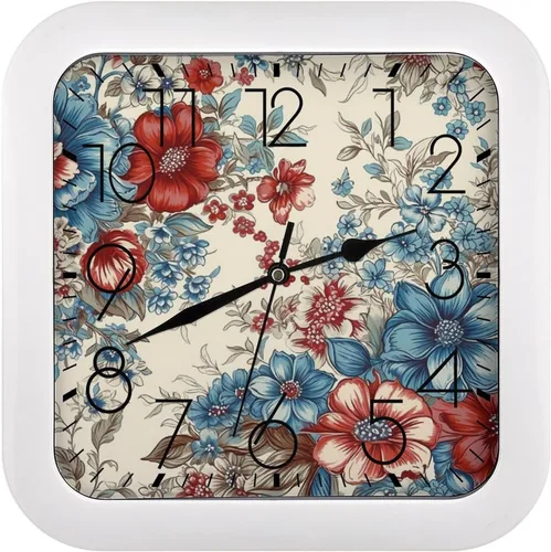 Vista 14 de 10" Square Modern Wall Clock,Ancient Egypt Print Kitchen Clocks Wall Battery Operated,Silent Non Ticking Unique Funny Cute Wall Clock for Living