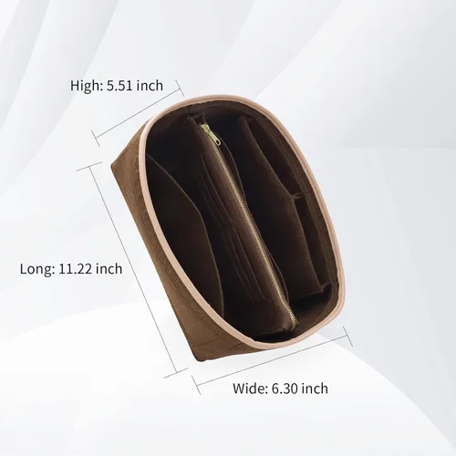 Vista 2 de Organizador de bolsos y modelador de base para Speedy 30 & Neverfull mm, organizador de bolsas de fieltro para bolsos con cremallera de metal bolsa