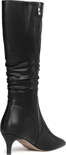Vista 5 de WAYDERNS Womens Dating Solid Zip Pointed Toe Fashion Matte Kitten Low Heel Mid Calf Boots 2 Inch