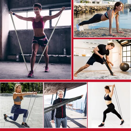Vista 7 de WIKDAY Resistance Bands, Pull Up Bands, Workout Bands for Exercise, Thick Heavy Resistance Band Set with Door Anchor, Elastic Bands for Body