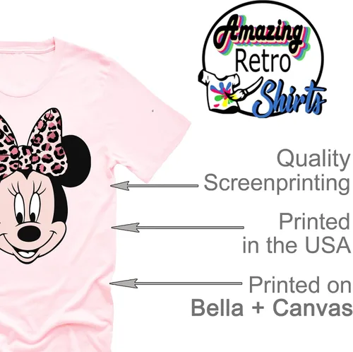Vista 4 de Camisa de manga corta con estampado de leopardo y Minnie y retrato, camisa de safari