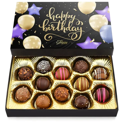 Vista 7 de Caja de regalo de chocolate para el día de la madre, caja de regalo surtida de trufas gourmet, regalos elegantes para el día de la madre para mamá