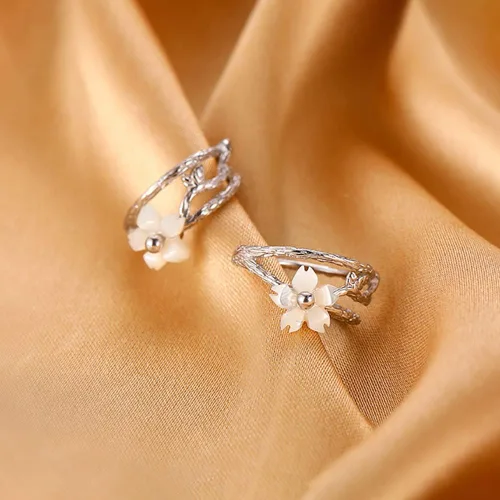 Vista 9 de Reffeer Aretes de plata de ley 925 maciza con clip para cartílago, para mujeres, adolescentes, hélix, sin perforación