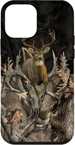 Vista 16 de Funda para iPhone 17 con diseño de camuflaje de caza de ciervos y cráneos